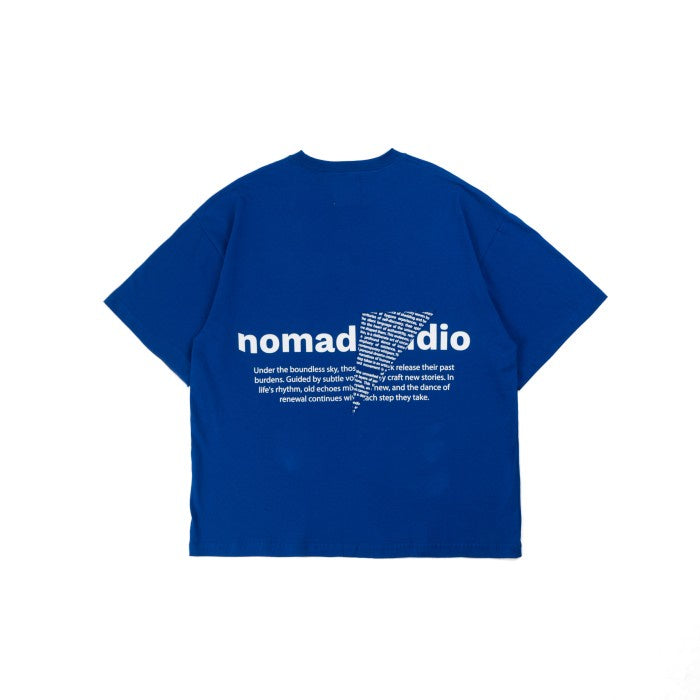 NOMADSTUDIO Reborn -  Blue Triangle Patch Oversized T-Shirt