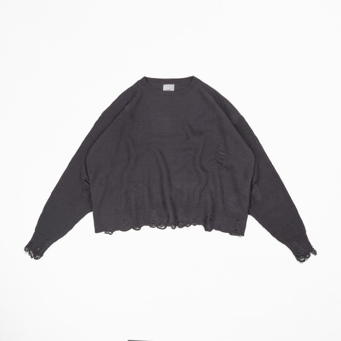 Black Distressed Oversized Knit Sweater