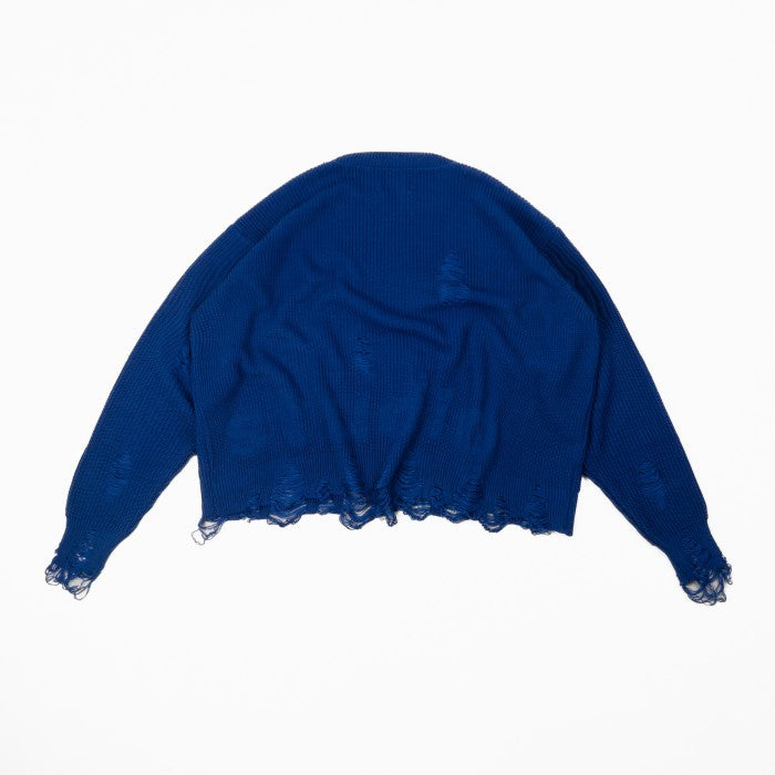 Dark Grey Distressed Oversized Knit Sweater