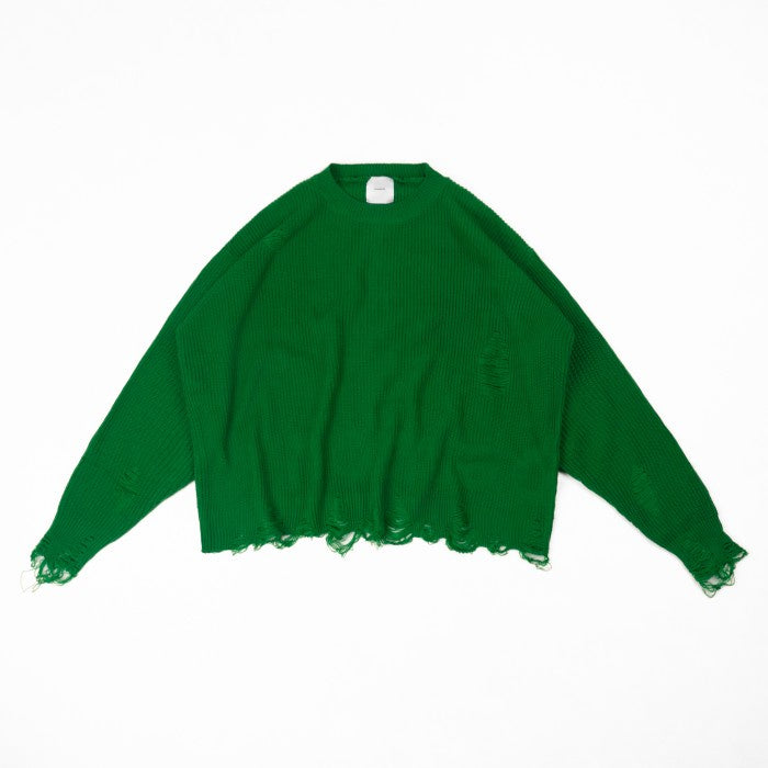 Black Distressed Oversized Knit Sweater