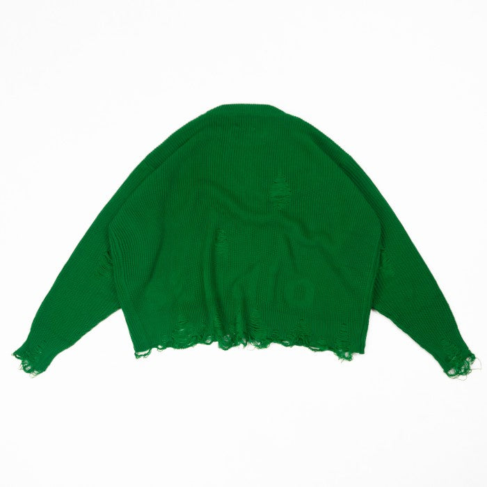 White Distressed Oversized Knit Sweater