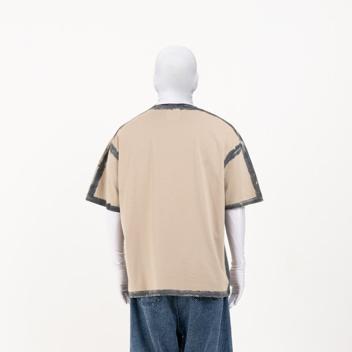 NOMADSTUDIO Hue - Light Brown Sprayed Oversized T-Shirt