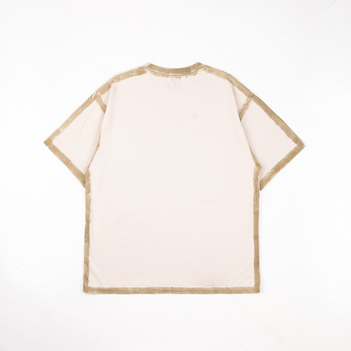 NOMADSTUDIO Hue - Cream Sprayed Oversized T-Shirt