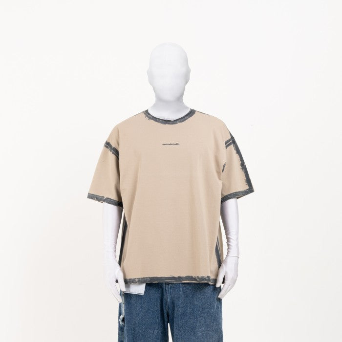 NOMADSTUDIO Hue - Light Brown Sprayed Oversized T-Shirt