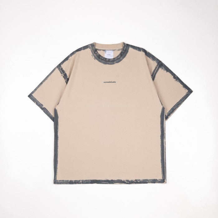 NOMADSTUDIO Hue - Light Brown Sprayed Oversized T-Shirt