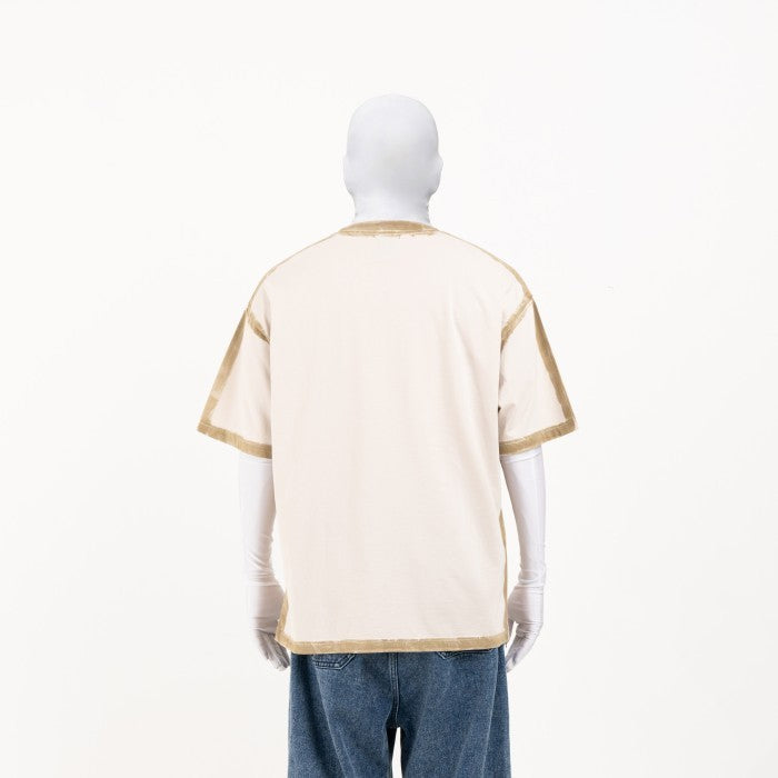 NOMADSTUDIO Hue - Cream Sprayed Oversized T-Shirt