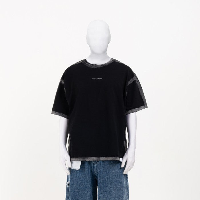 NOMADSTUDIO Hue - Black Reversible Sprayed Oversized T-Shirt