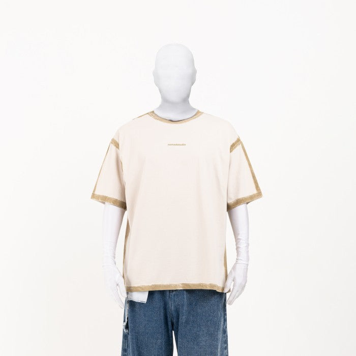 NOMADSTUDIO Hue - Cream Sprayed Oversized T-Shirt
