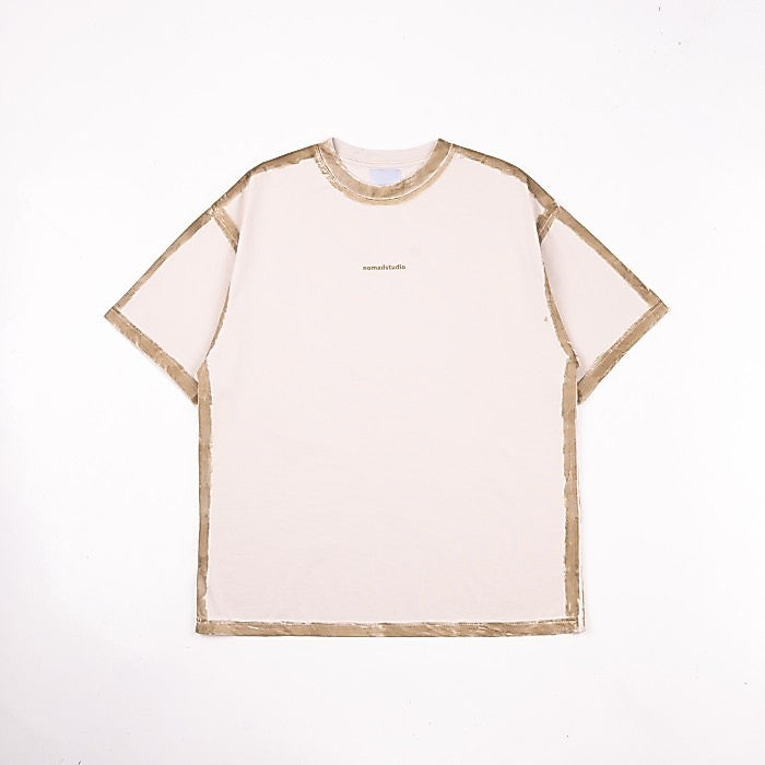 NOMADSTUDIO Hue - Cream Sprayed Oversized T-Shirt
